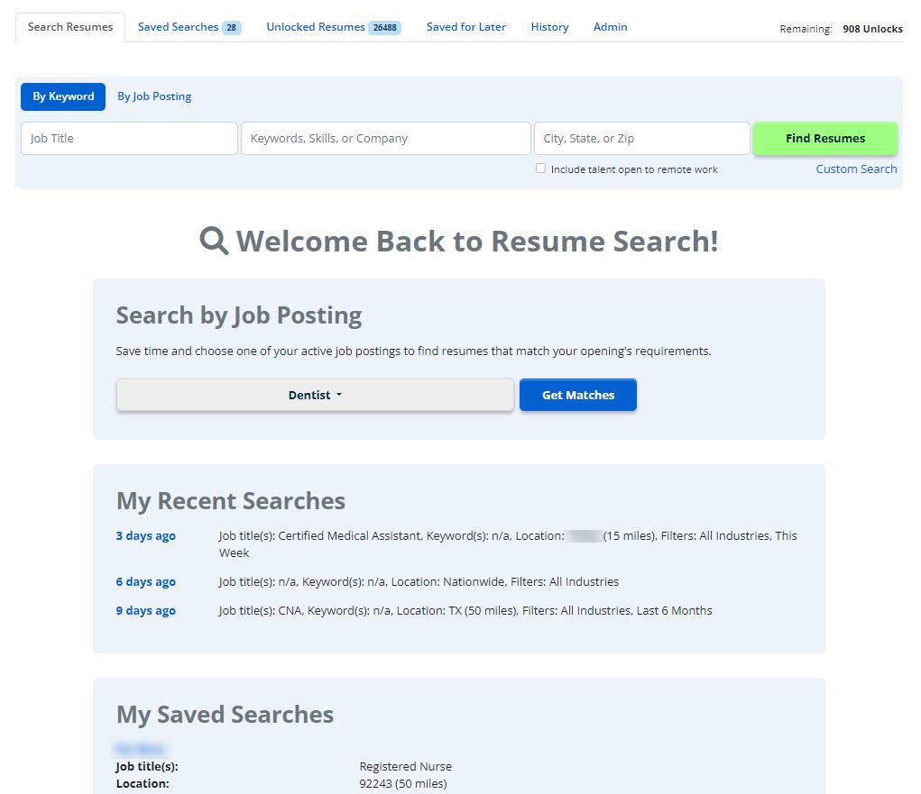 Resume Search Home