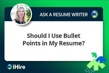 ihire ask a resume writer should i use bullet points in my resume