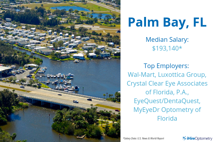 picture of palm bay, fl with salary data and top employers