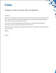 Polite job rejection email