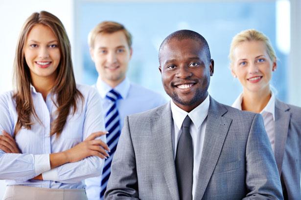 Picture of diverse group of management team members