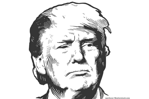 Sketch portrait of Donald Trump