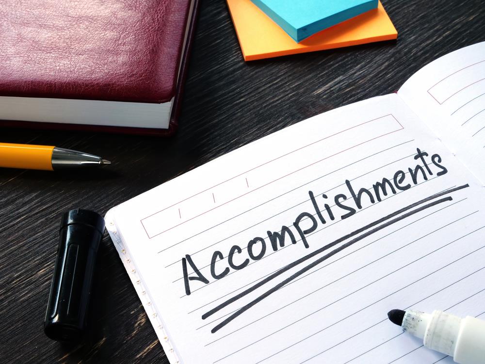 Accomplishments written on paper