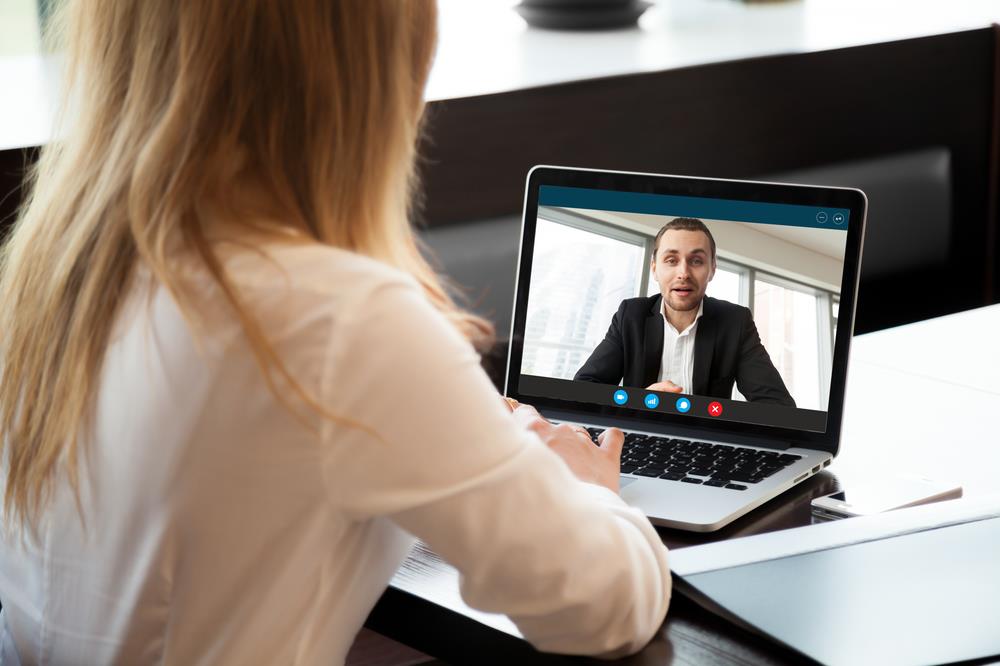 Virtual career advisor meeting with job seeker
