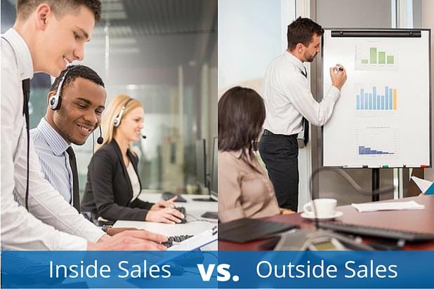Image showing professionals performing duties of inside sales and outside sales