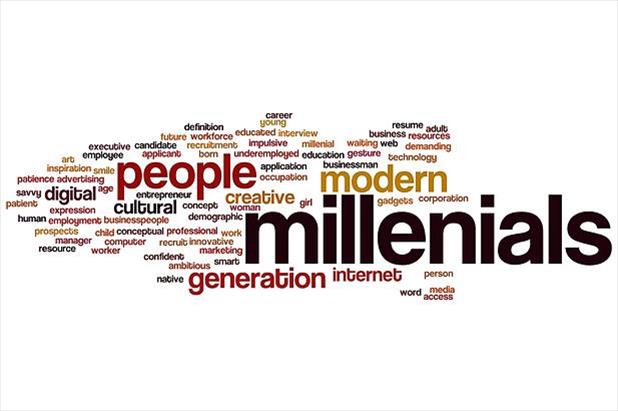Word cloud highlighting the value millennials have in the modern workforce