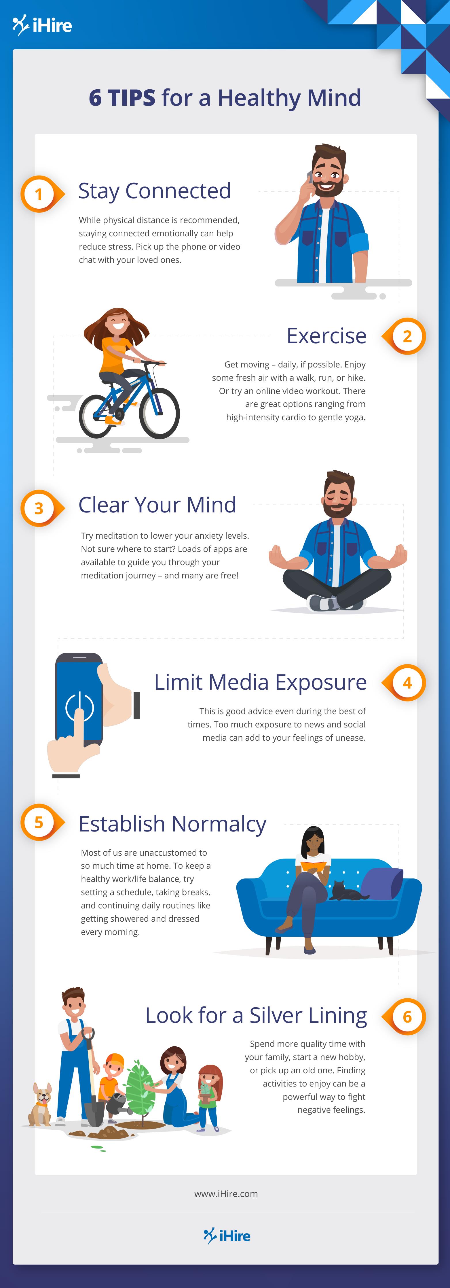 Mental Health Tips - Mental Health Infographic | iHire