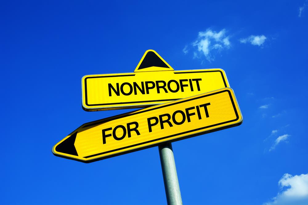 Nonprofit vs. For-profit signs