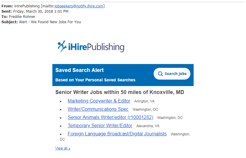 Maximize your time by getting the latest search results emailed to you