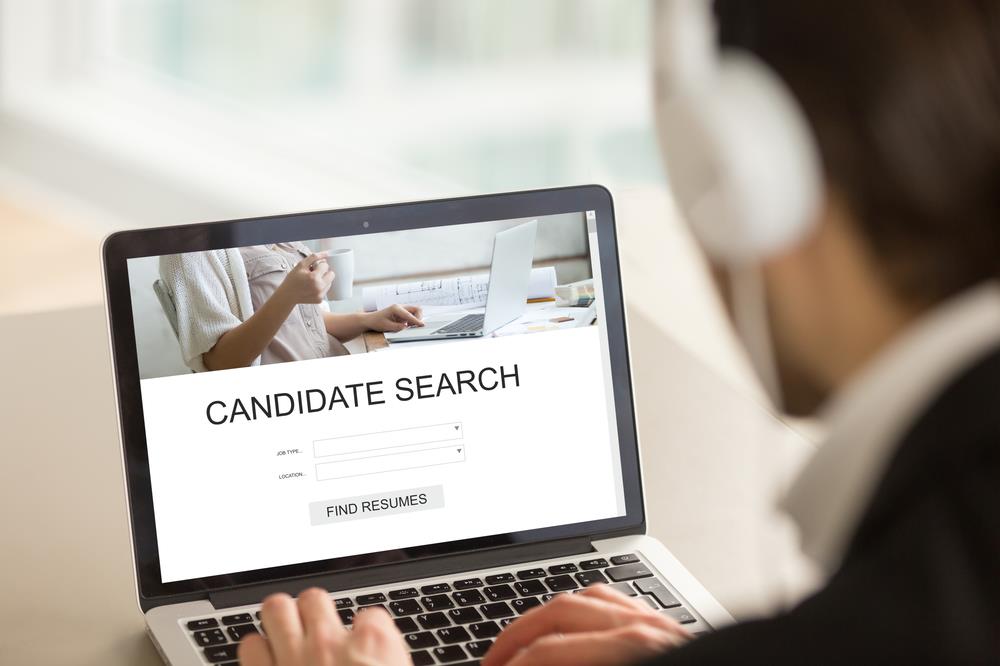 Recruiter searching for resumes on a candidate database