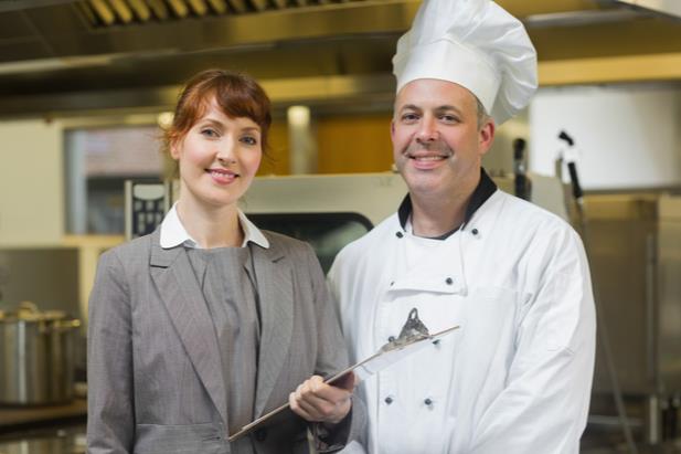restaurant manager with chef