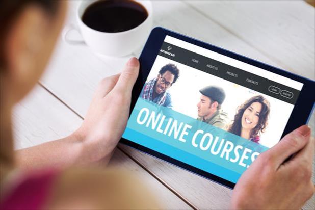 person taking online courses