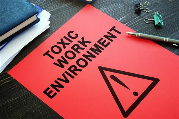 Toxic work culture sign