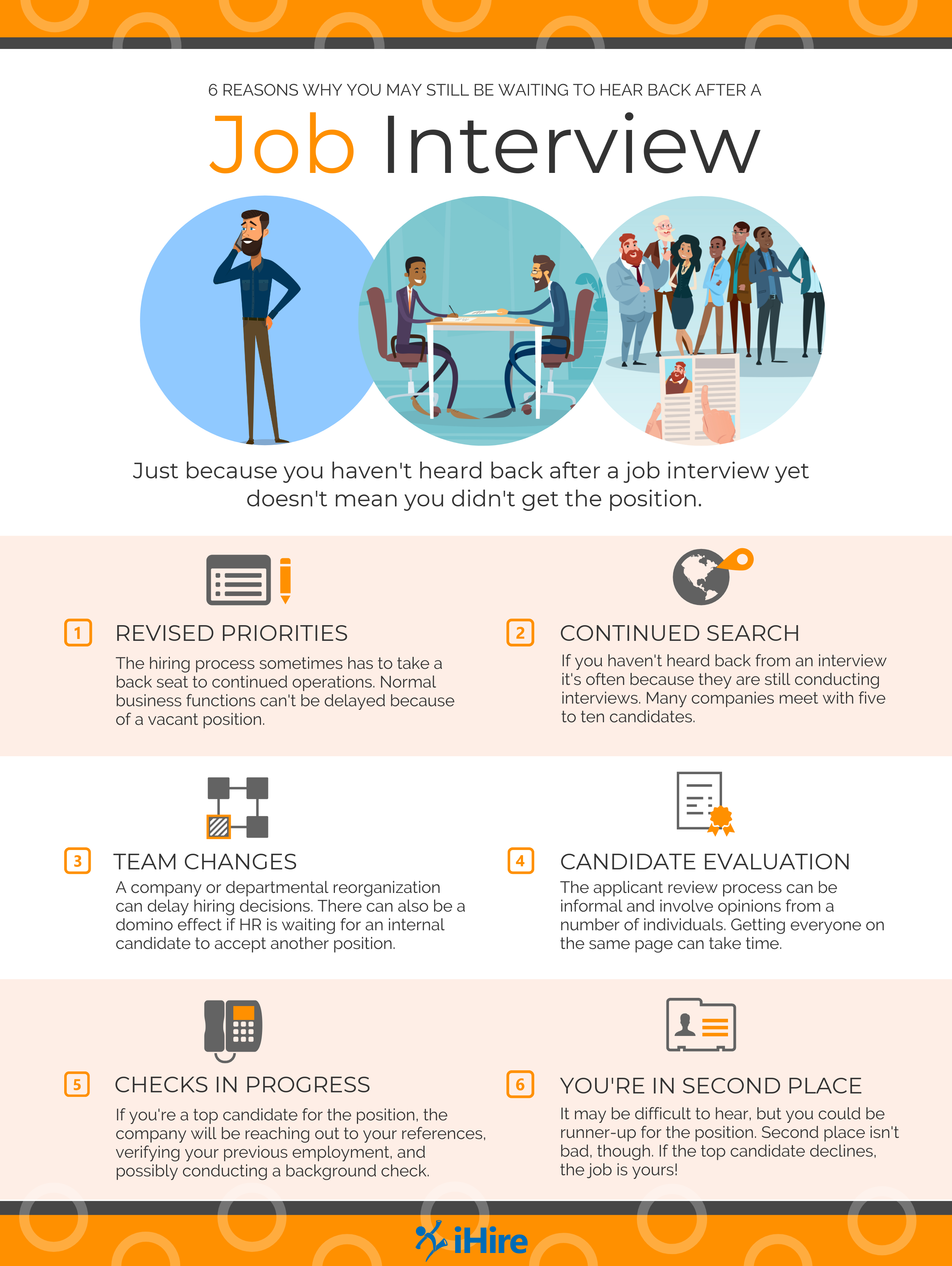 6 Reasons Why You May Still Be Waiting to Hear Back after a Job Interview  - infographic