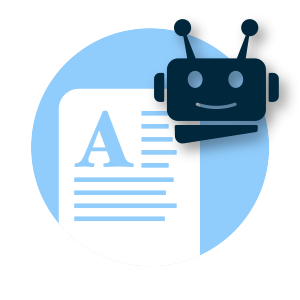 A robot with a document.